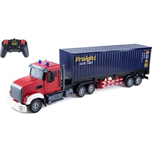 اسباب بازی ماشین کنترلی تریلی کانتینردار بزرگ Remote Control TRANSPORT TRUCK مقیاس 1:24_اسباب بازی ماشین کنترلی